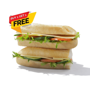 BUY 1 GET 1 FREE Mature Cheddar Cheese Salad Baguette