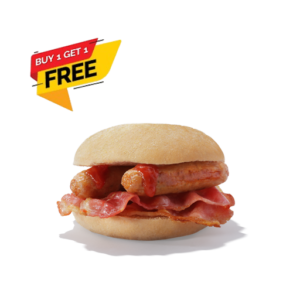 BUY 1 GET 1 FREE Bacon and Sausage Breakfast Roll