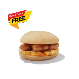 BUY 1 GET 1 FREE Sausage and Omelette Breakfast Roll