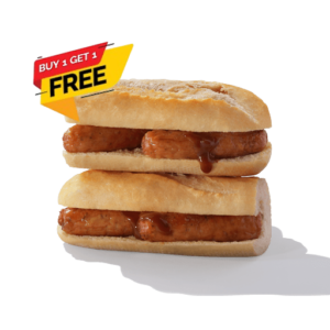 BUY 1 GET 1 FREE Sausage Breakfast Baguette